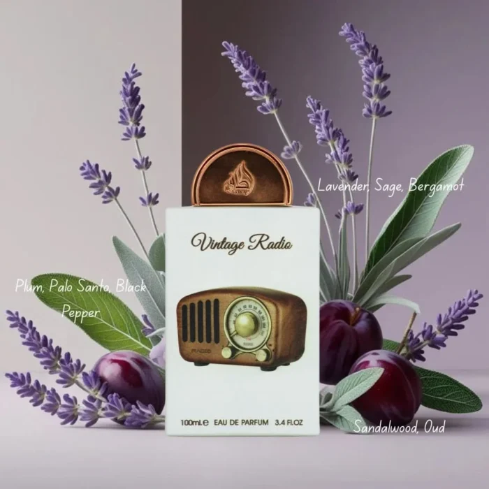Lattafa Pride Vintage Radio komplekts vīriešiem un sievietēm (100 ml EDP + 20 ml EDP + 200 ml izsmidzināms dezodorants) - Image 4