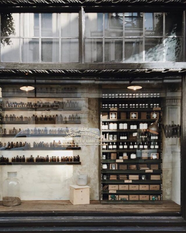 building, perfume, shelf, bottles, boxes, gray bottle, gray box, perfume, perfume, perfume, perfume, perfume
